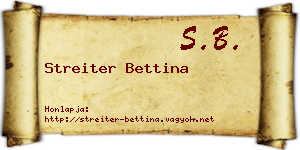 Streiter Bettina névjegykártya